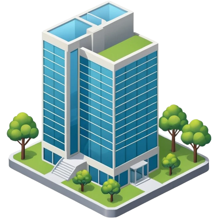 Office building isometric exterior emoji