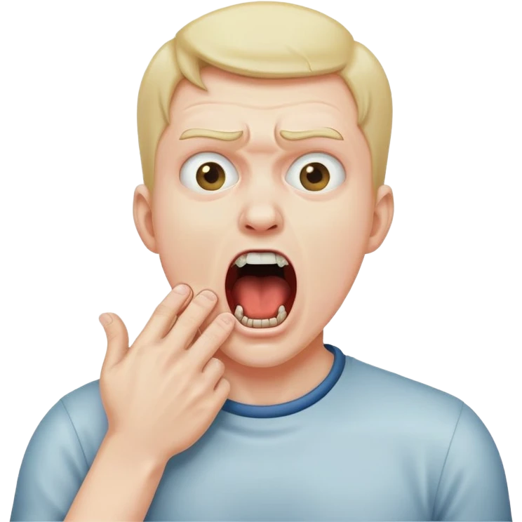 Guy choking himself screaming emoji
