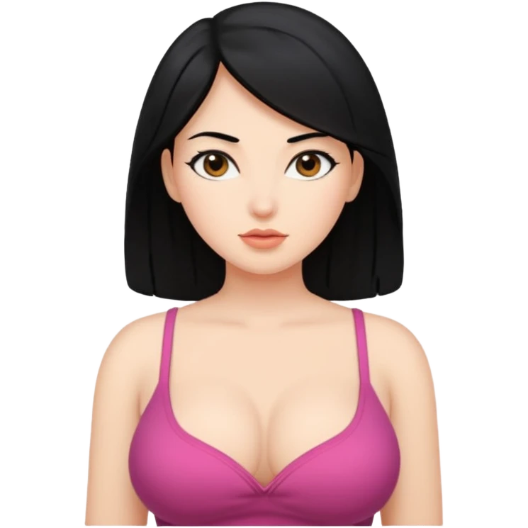 Massive naked tits woman with black hair emoji