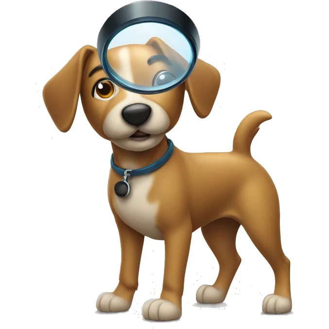 standing dog detective with magnifying glass emoji