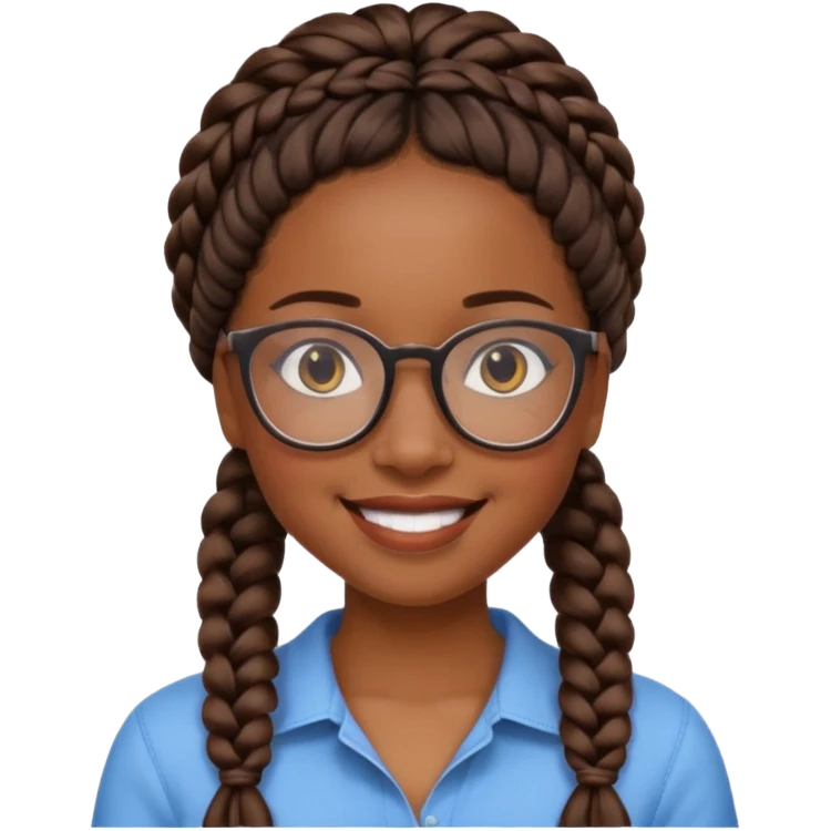a pretty black girl with pretty braids and glasses  emoji