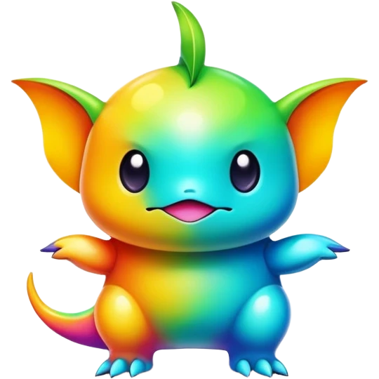 Randomly-colored vibrant colorful Fakémon-creature emoji