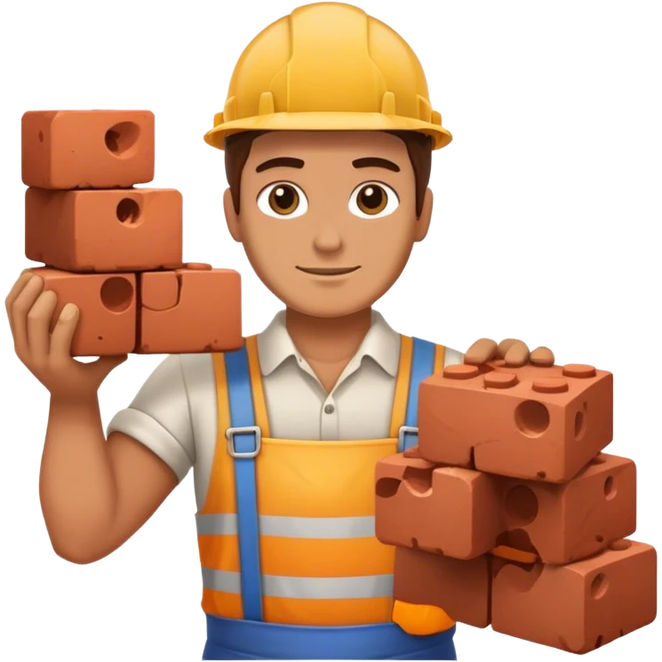 mason worker bricks emoji
