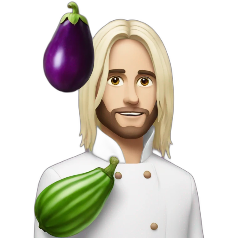 Jared Leto with eggplant emoji