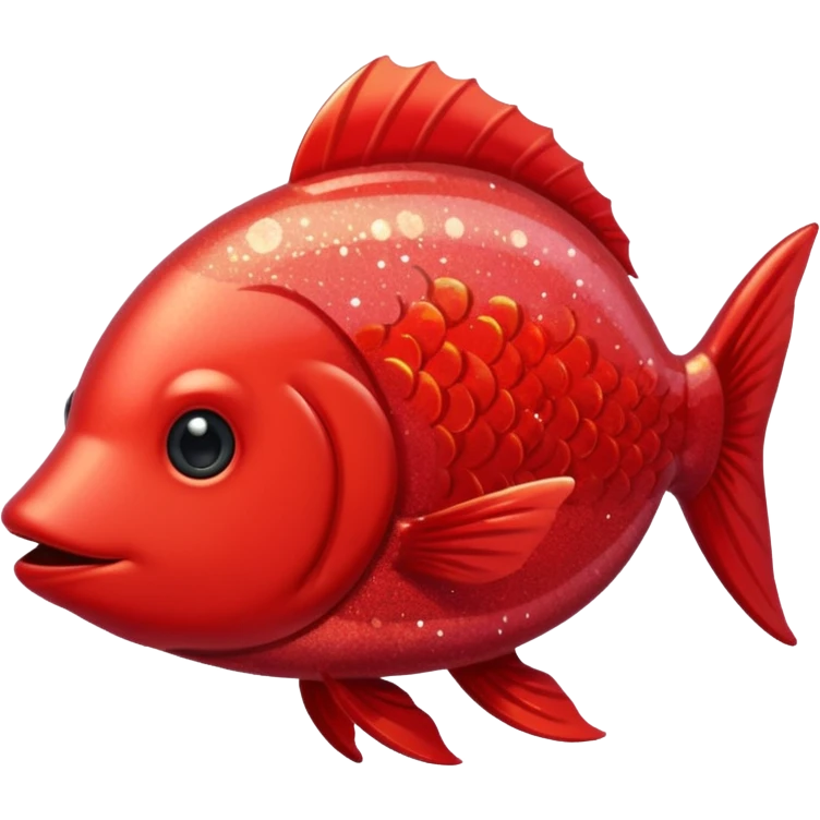 red glitter cute fish emoji
