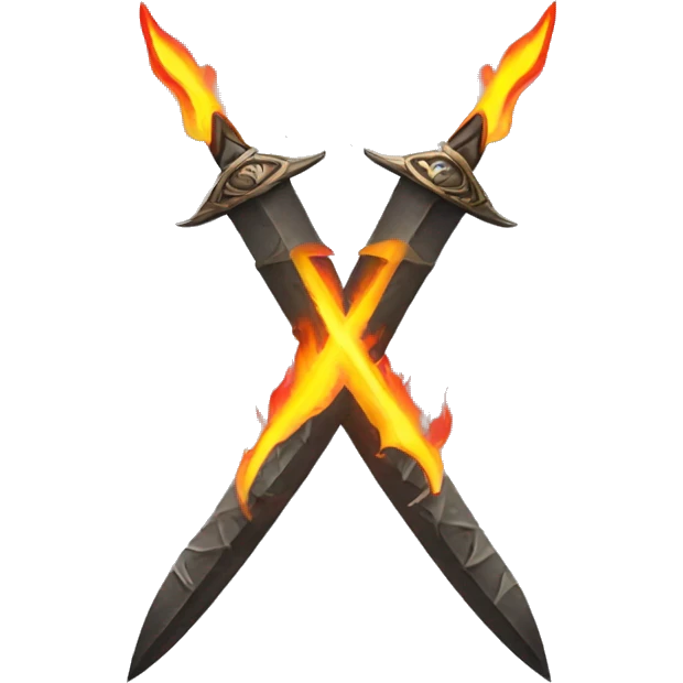 Two Daggers crossed with flames behind emoji