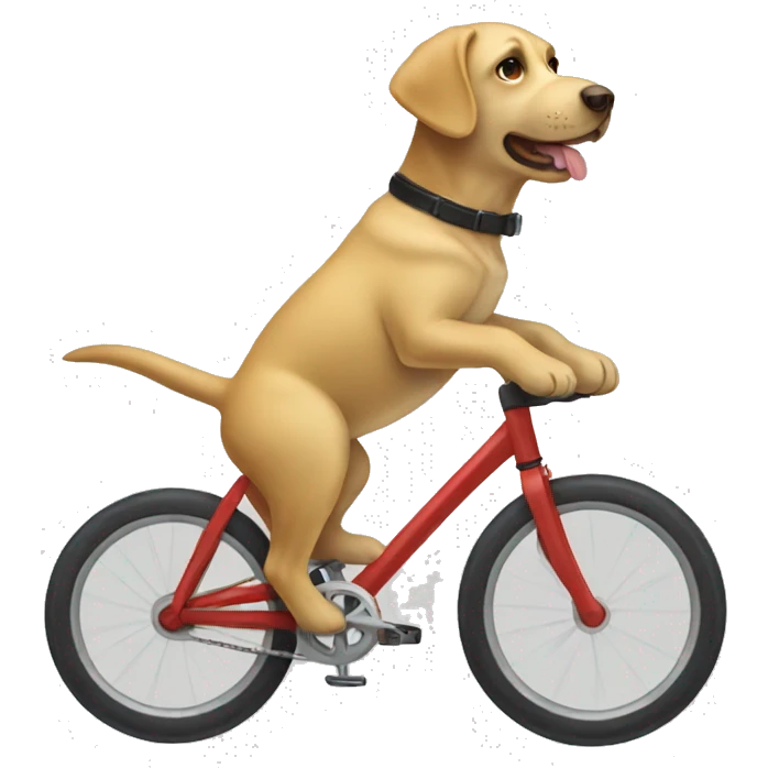 Labrador riding a bike emoji