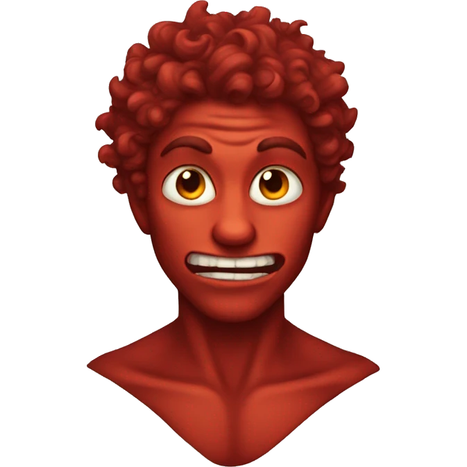 Male Demon red with curly hair emoji