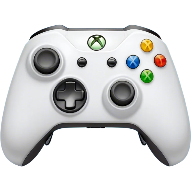 Clash of Clans aesthetic: Cinematic Playful Xbox Controller (Original Duke) Portrait Emoji, rendered in a 3D vector-style similar to standard emojis with minimal shading and bold, simplified shapes. A compact, distinct form with signature details, softly glowing with a modern gaming energy charm. Simplified yet unmistakably iconic, highly detailed and consistent, glowing with a soft radiance and high shine. Stylized with a touch of next-gen innovation and a soft glowing outline, capturing the essence of a beloved gaming relic with a friendly, playful manner! emoji