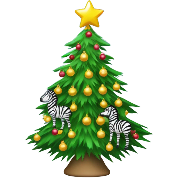 Christmas tree with zebra ornaments  emoji