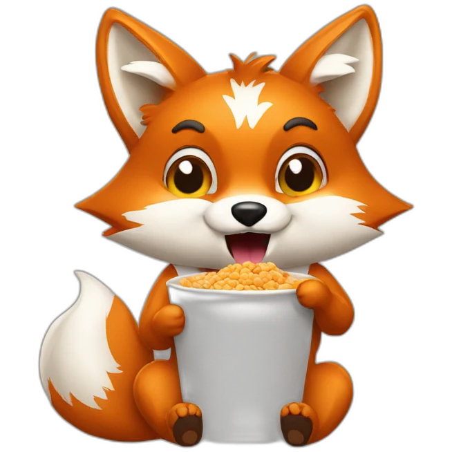 Fox eating cereal emoji