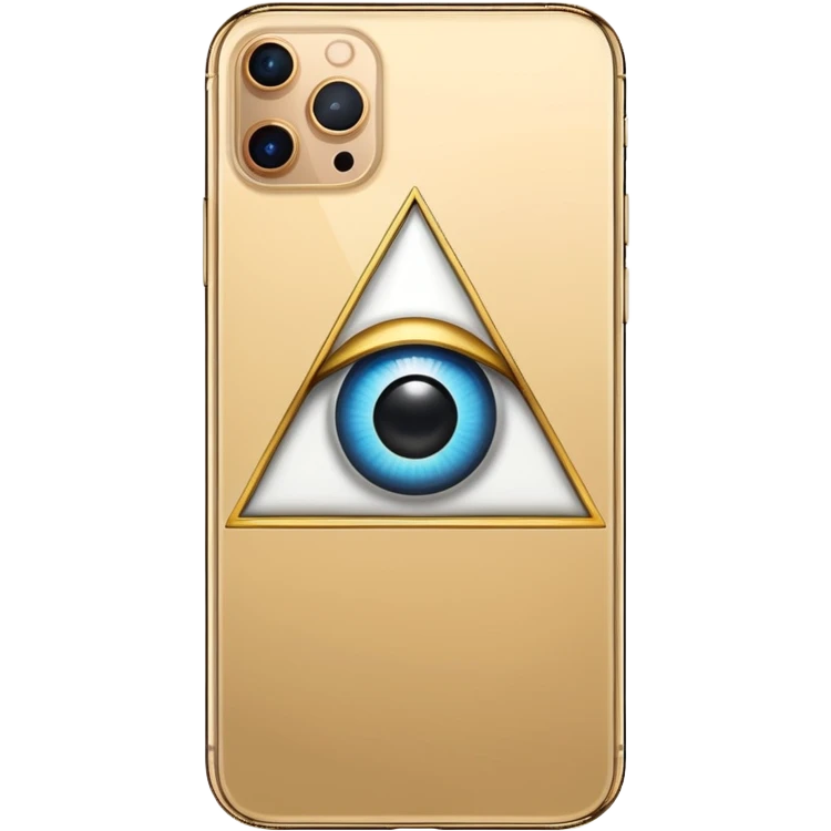 Gold iPhone 16 Pro Max, replace apple logo with all-seeing-eye logo backview emoji