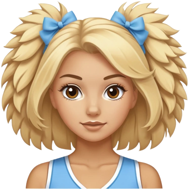 Blonde girl, UNC cheerleader with pom-poms emoji