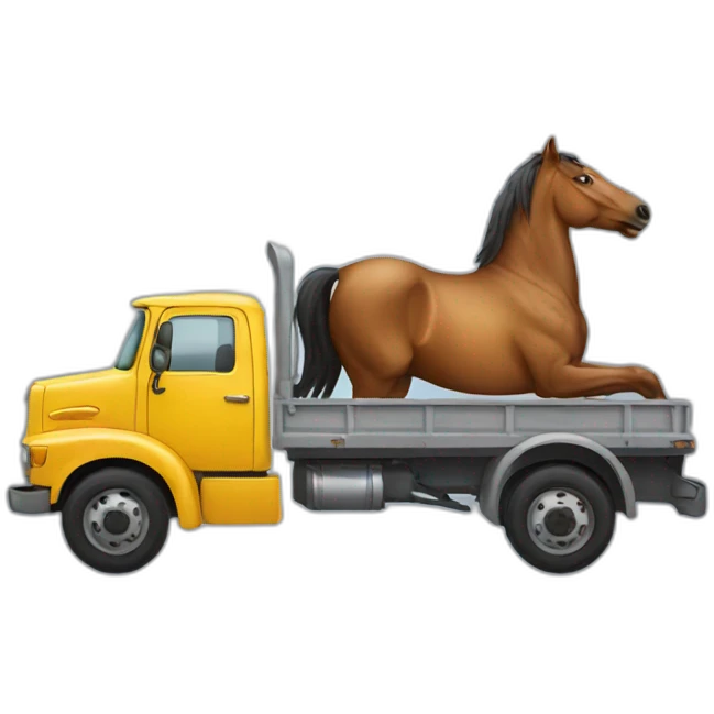 truck with horse emoji