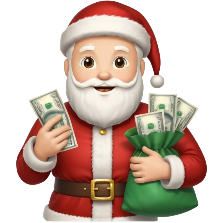 Um emoji de um  papai noel segurando um saco de dinheir emoji