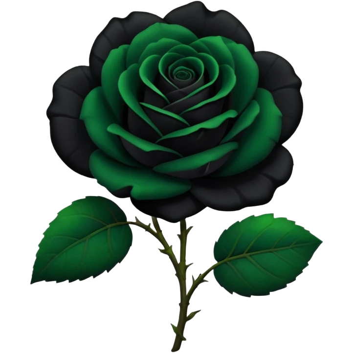 black rose with a single leaf emoji emoji