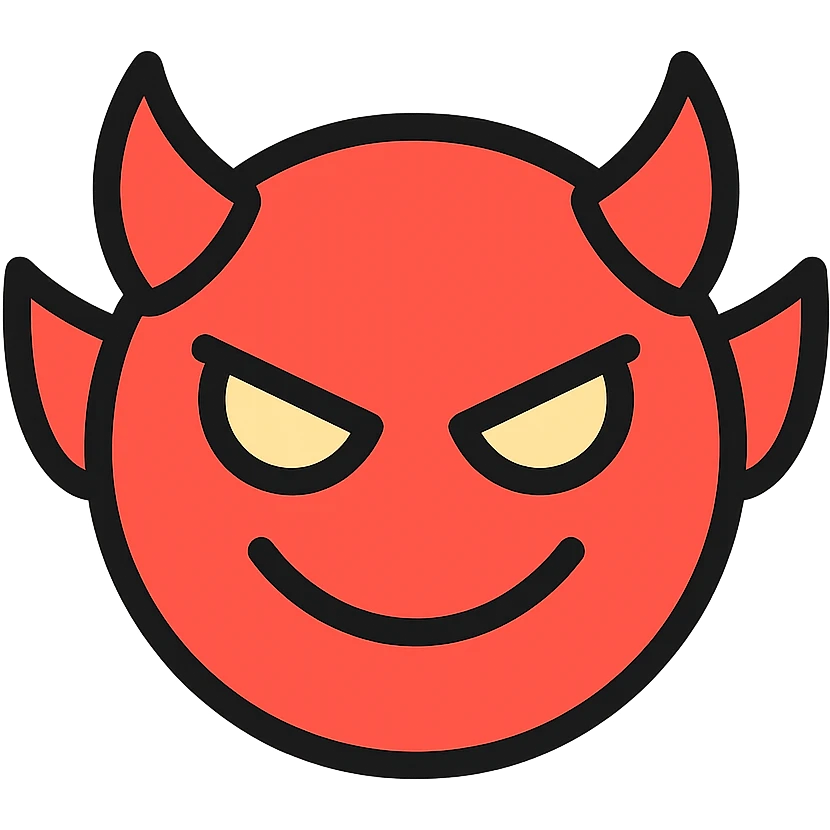 devil color outline icon style emoji