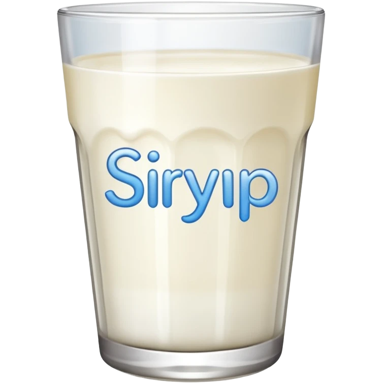 es como una bebida blanca y que diga siryp simple emoji