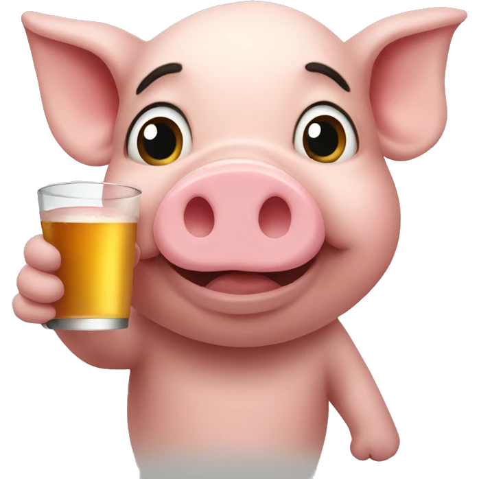 Pig drinking beter emoji