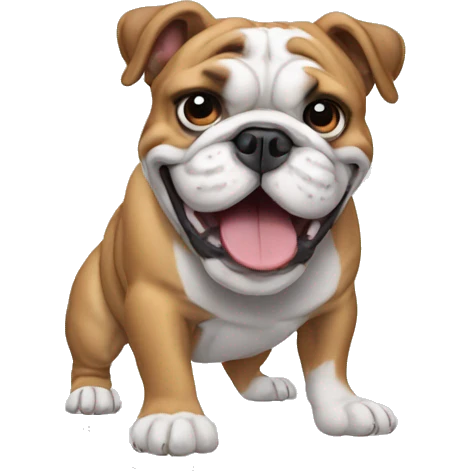 english bulldog supporting with paws up emoji