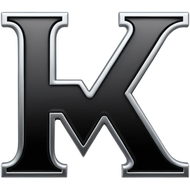 letters BLK black font with silver outline emoji