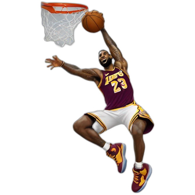 Lebron James dunking emoji