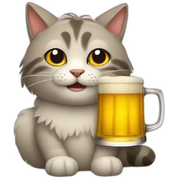 cat with beer emoji