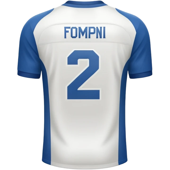 White football jersey at the back with number 22 emoji