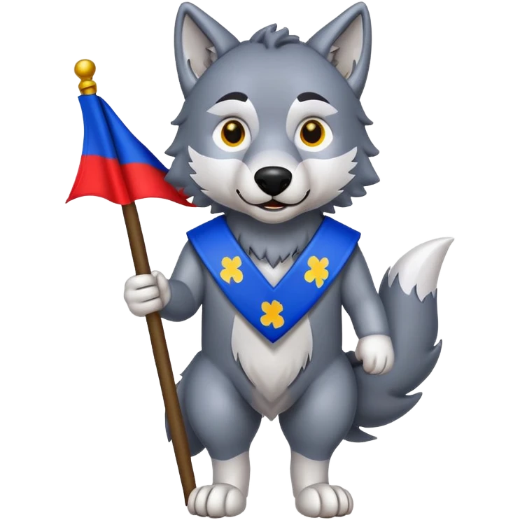 Волк с флагом ичкерии emoji