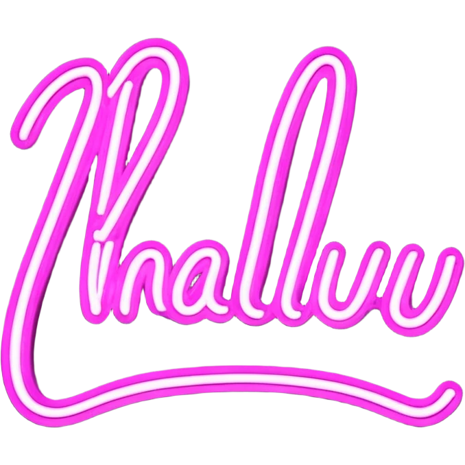 glowing pink neon sign that says "Malibu" in cursive  emoji