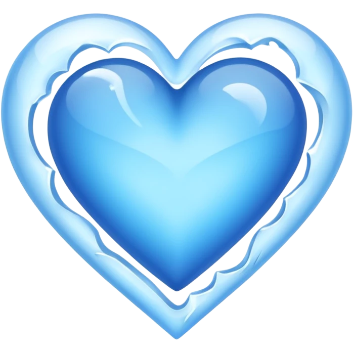 Blue heart that’s cold with air breeze around it emoji