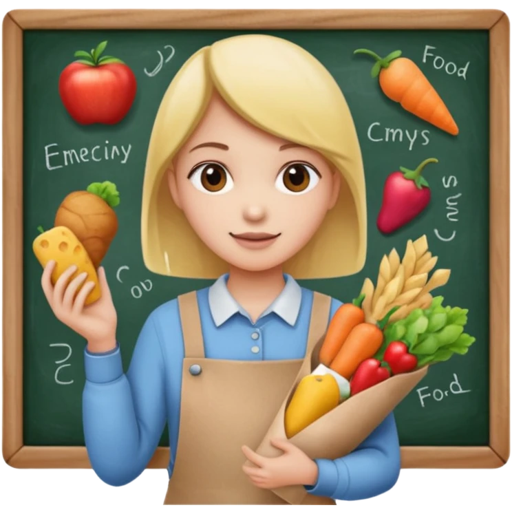 anamnesi alimentare con lavagnetta  emoji