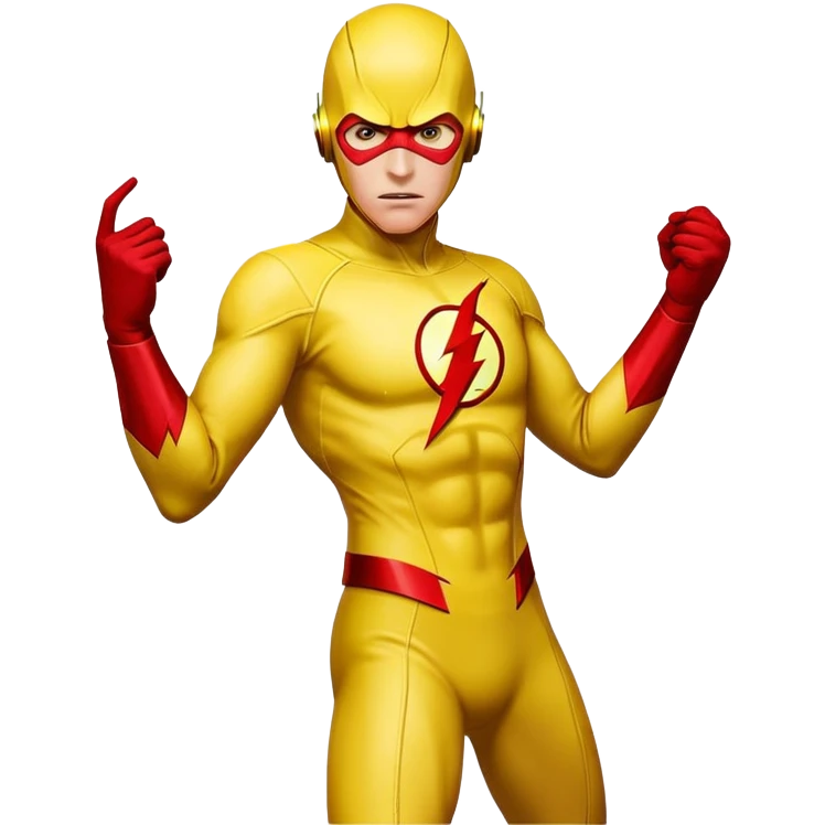 Reverse Flash DC Comics villain in yellow suit with red lightning emoji