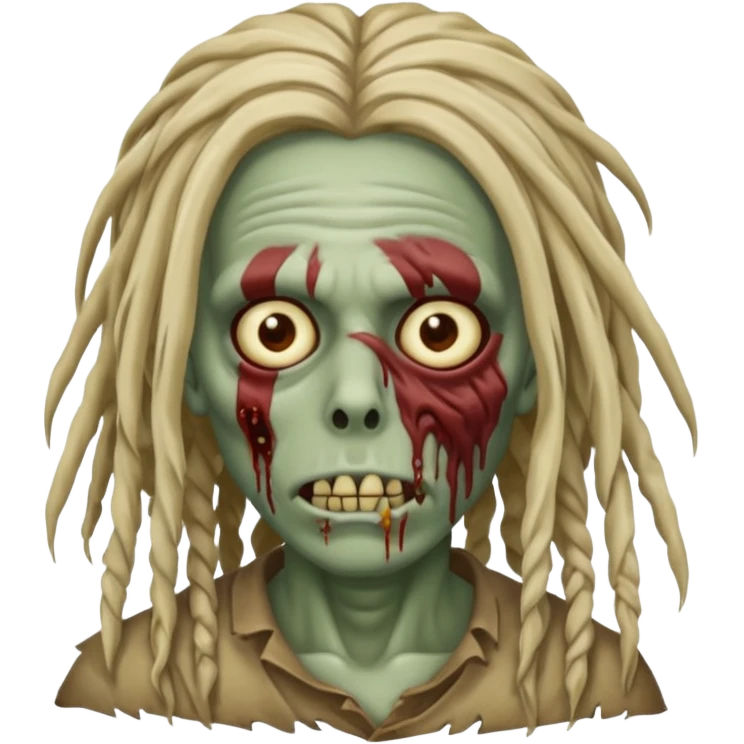 create zombie with dreadlocks nah have some of them coverings his face no have some cover his face emoji