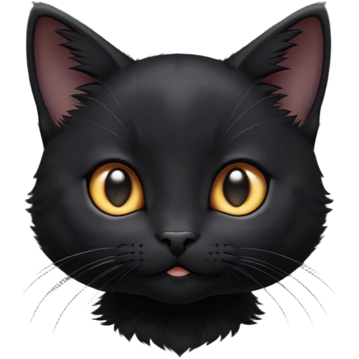 cinematic-cute-black-kitten cat-portrait-emoji,-head-tilted-playfully-and-inquisitively,-sleek-black-fur-with-subtle-hints-of-deep-gray,-simplified-yet-adorable-features,-highly-detailed,-glowing-with-a-warm,-friendly-glow emoji