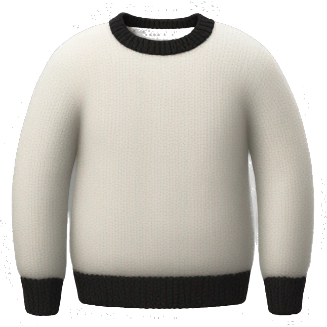 white wool sweater with black details emoji