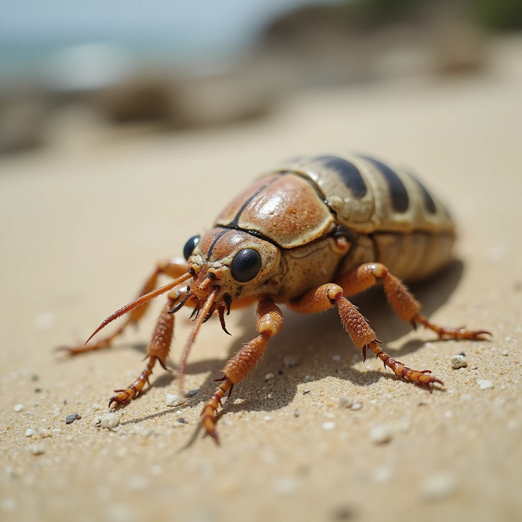 a sand flea, realistic style, highly detailed, photorealistic emoji