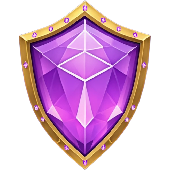fantasy magic purple gem shield low poly emoji