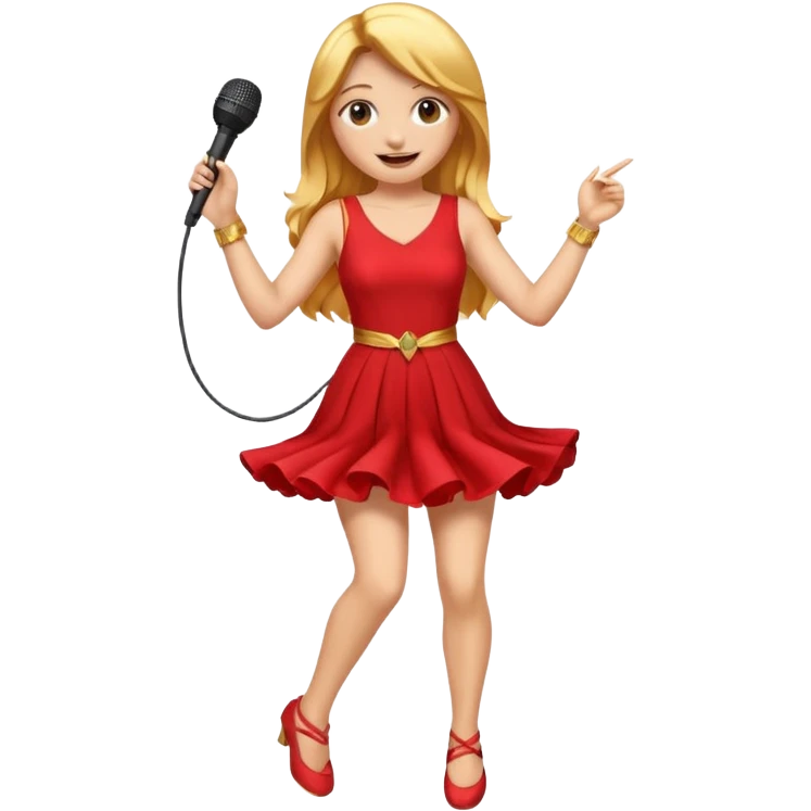 full body emoji of a woman with microphone, dancing emoji
