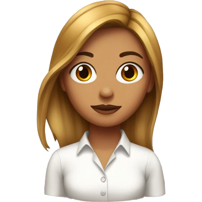 Chica de ojos rojos y cabello castaño emoji