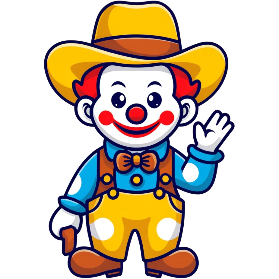 Clown in cowboy hat emoji