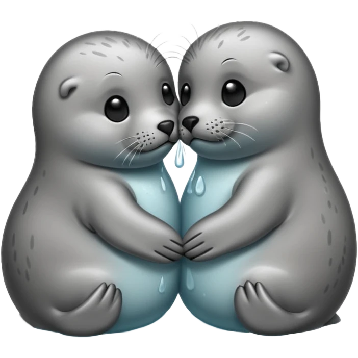 Seals kissing emoji