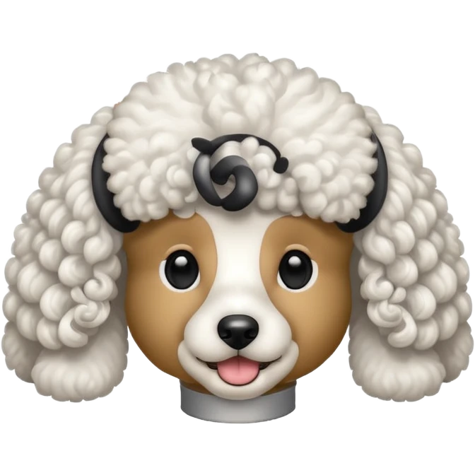 poodle with fluffy ears emoji