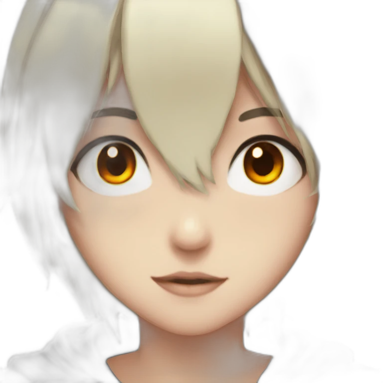 anime dark hair orange eyes emoji