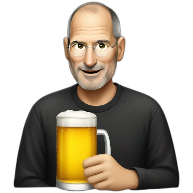 Steve jobs having a beer emoji