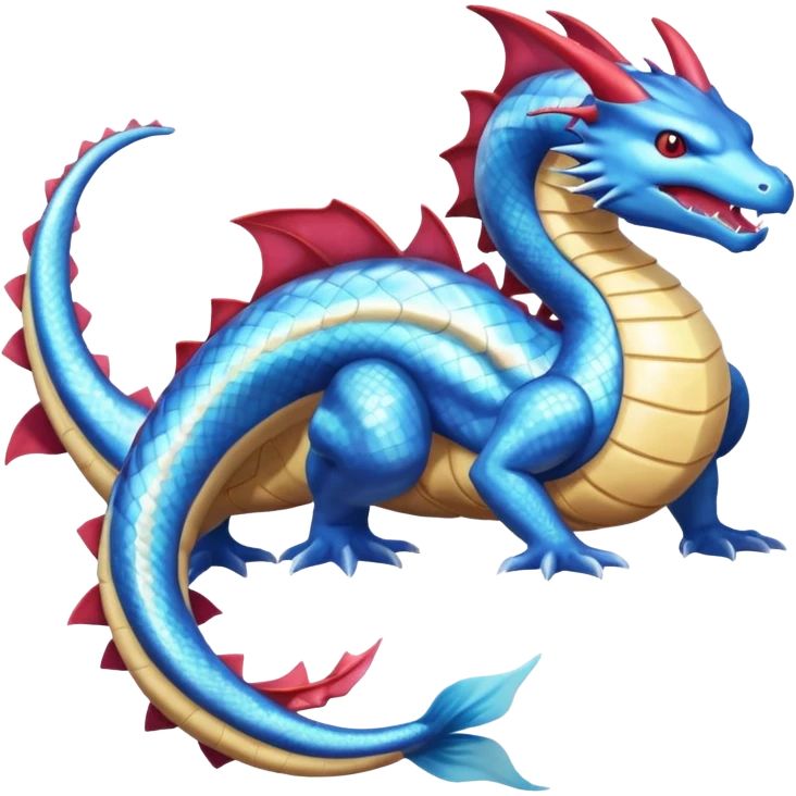 Dragonite-Salamence-Gyarados-Suicune-Kyogre-fusion, full body emoji