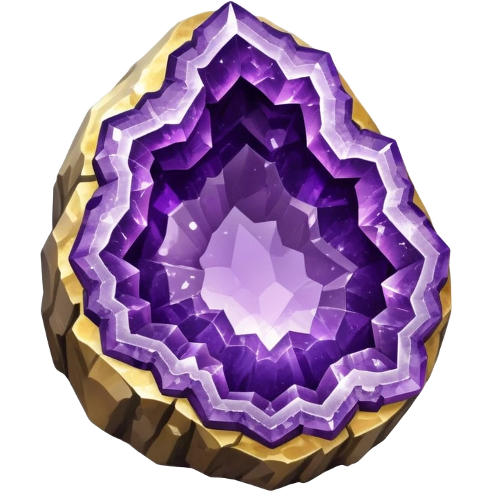 Realistic Amethyst  geode stone  emoji