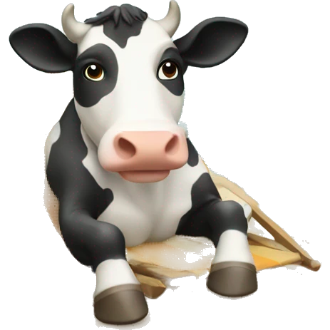 Cow vacationing by the sea emoji