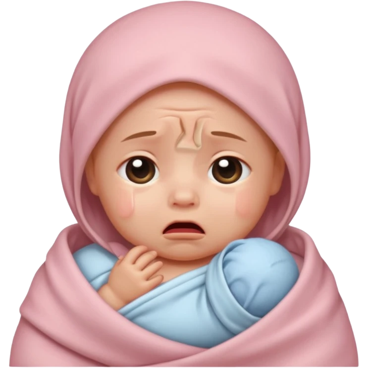 crying swaddled baby emoji