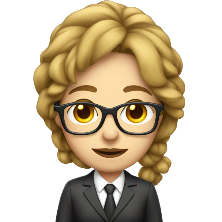 woman work office suit glasses folder emoji